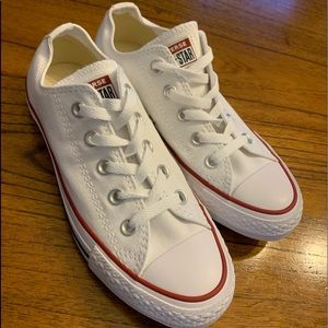 Low Rise White Converse Size 6